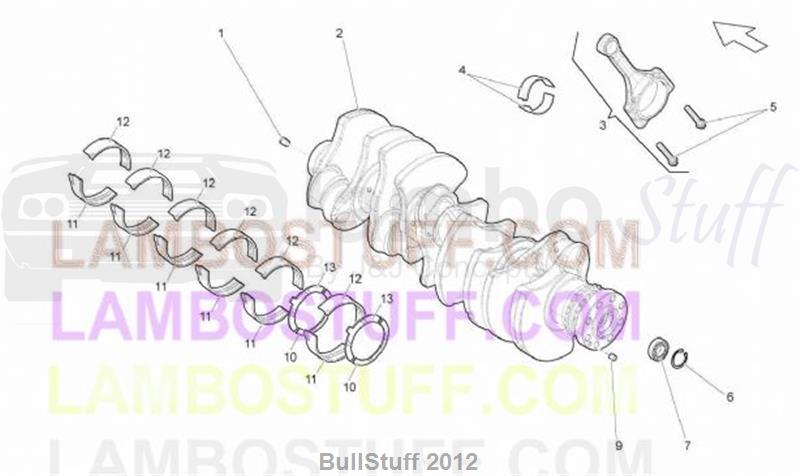 2011 Lamborghini GALLARDO LP 560-4 COUPE JAPAN CRANKSHAFT - CONNECTING ROD (105.01.00)